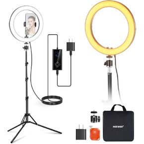 NEEWER 10" 20W High Power LED Ring Light for Phone with 71" Tripod Stand, Bi Color Ringlight, Phone Holder Compatible with iPhone for Video Recording Selfie Makeup Studio Live Streaming TikTok, RH10B