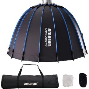 Amaran Light Dome 35.4"/90cm Parabolic Softbox,Quick Release with Diffusers/Grid/Bag for Bowens Mount Continuous Lighting Compatible with Aputure 600D/300X/Amaran 200/100/300c/150c,by Aputure