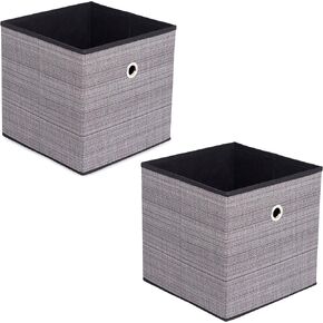 Internet's Best Canvas Storage Bin - 2 Pack - Grey - Box Container