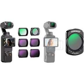 NEEWER Magnetic ND CPL UV Filter Set and 2 in 1 Variable ND2-32 & 1/4 Black Diffusion Filter Compatible with DJI OSMO Pocket 3 Creator Combo
