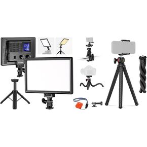 NEEWER NL-116AI 9" LED Video Light Panel, Dimmable DSLR Camera Soft Light with Mini Tripod, 4000mAh Battery, 3200K~5600K for Photography Video Recording Live Streaming, LP50 Studio Light Box Included