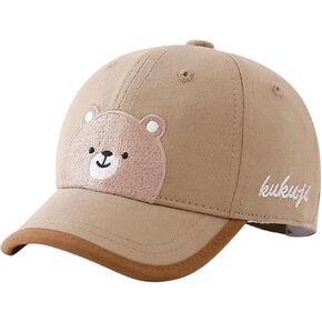 Toddler Cute Bear Baseball Caps Adjustable Cotton Caps Lightweight Sun Hat for Baby Boys Girls Age 1-3T