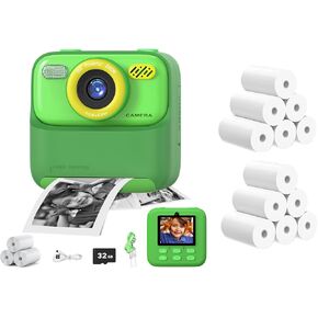 Instant Print Camera with 15 Rolls Printing Paper