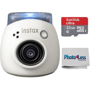 Fujifilm Instax PAL Digital Camera - Milky White, Bundle with 32GB Micro SD Card