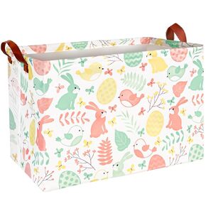 Easter Baskets for Kids Girls: Pink Cotton Woven Bunny Large Easter Basket - Empty Baby Easter Basket with Double Rope Handle - Durable Easter Gift Basket For Heavy Weight