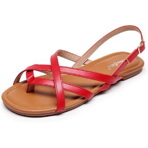 Venuscelia Women's X-Band Strap Sandal Flat
