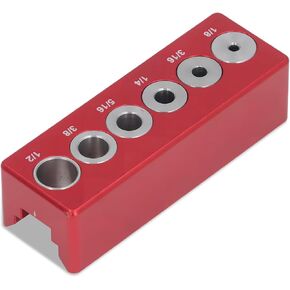 Round Dowel Drill Block Drilling, Self Centering Doweling Jig Kit, Drill Jig for Straight Holes, for Woodworking 1/8in 3/16in 1/4in 5/16in 3/8in 1/2in