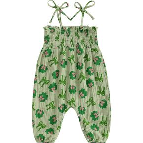 St Patricks طفلة الزي clover طباعة السباغيتي حزام فقاعة رومبير بذلة القديس باتريكز ملابس اليوم