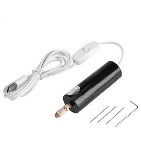 Small Electric Drill for Crafts, Mini Size USB Powered Handheld Drill with 3Pcs Bits DC 5V