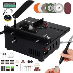 Mini Table Saw for Crafts with Expanded Work Surface,400W Power Mini Multi-Functional Table Saw,Portable Small Table Saw,0-90° Cutting,for DIY,Wood,Acrylic,and PCB Cutting
