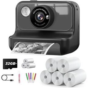 Kids Camera Instant Print, 2.4 Inch Screen Instant Cameras for Kids, Christmas Birthday Gifts Toys Camera for Toddler Girls Boys Age 3-12