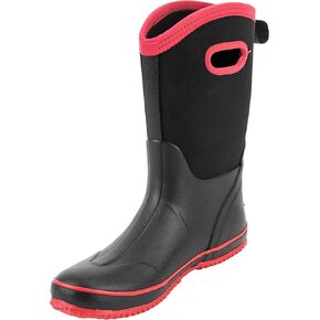 Ubon Rain Boots for Women Waterproof, Insulated Neoprene Rubber Boots Mid Calf, Pull On Mud Boots Gardening Farm Barn Shoes