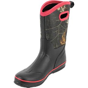 Ubon Rain Boots for Women Waterproof, Insulated Neoprene Rubber Boots Mid Calf, Pull On Mud Boots Gardening Farm Barn Shoes