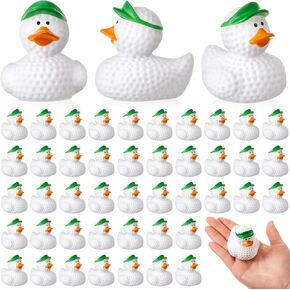 DEEKIN 50 Pcs Golf Ball Rubber Duck 2 Inch Bulk Sport Party Favors for Birthday Party Decorations Golf Club Player Gift