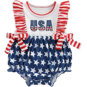 Newborn Baby Girl Summer Clothes Bow Flying Sleeve Bubble Romper Smocked Bodysuit Cute Infant Birthday Girl Outift