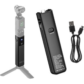 Battery Handle for DJI osmo Pocket 3 Accessories - 6,000mah Lithium Cell Tripod with 120-minute Runtime, Digital Power Display, 24-min Rapid Charge, Dual USB-c, 1/4" Screw Mount