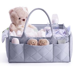 CEI-CEI Baby Diaper Caddy Organizer ، سلة تخزين حضانة Puffer للحفر ومناديل الأطفال ، هدية للاستحمام الطفل ، تسجيلات الأطفال الولادة الولادة (KHAKI)