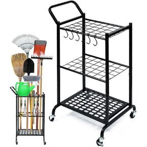 Garden Tool Organizer and Storage, Yard Tool Organizer for Garage Up to 41 Tools, 3-tire Yard Tool Holder Holding Long Handled Tools for Shed Garden Outdoor in Saudi Arabia