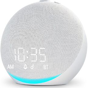 Sound Machine Alarm Clock for Bedroom: Dimmable Clock with Bluetooth Speaker - White Noise Machine for Baby Adults Kids Sleeping - Frost White
