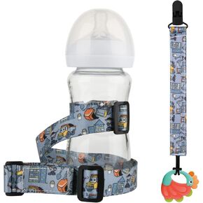 Stroller Water Bottle Strap, Toy Safety Straps, Napkin Holder Clip, Adjustable Sippy Cup Straps for Stroller Car Seat High Chair Crib Toy Accessories Busy Baby Links Rings Travel Essentials (Style2)