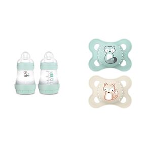 MAM Matte Easy Start Anti-Colic Baby Bottles, MAM Original Matte Baby Pacifier, Nipple Shape Helps Promote Healthy Oral Development, Boy, 0-6 (2 Count)