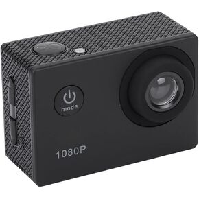 Action Camera 1080P 12MP Sports Camera Wide Angle Lens Full HD 2.0 Inch TFT LCD HD Screen Action Cam with 30m/98ft Underwater for Outdoor Sport/Vlog/Video/Snorkel Surf (black)