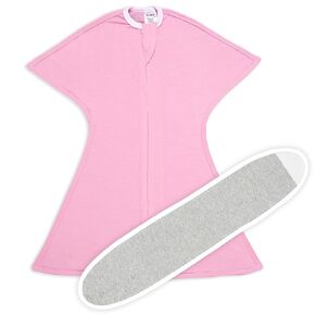 SleepingBaby Zipadee-Zip Transition Swaddle (Classic Rose Pink, Small for 4-8 Months) and Snuggle Strap (Grey, One Size) - Wearable Baby Blanket and Accessory - Polyester, Spandex