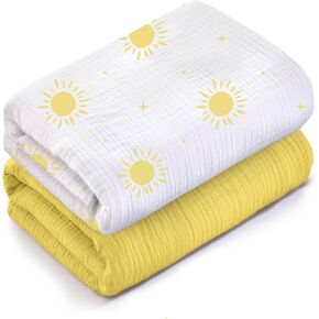Muslin Swaddle Baby Blanket for Boys and Girls, 100% Cotton, Swaddles for Newborns, 47"x47", Soft Breathable Skin Friendly Warm – Pack of 2