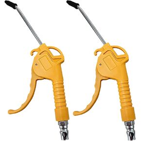 Air Blow Gun of 2 with Fixed Nozzle For Air Compressor Accessories Dust Removal Cleaning Tool,High Volume Powerfu Pneumatic Dust Removing Gun Air Blow with Joint (Deep Yellow (2 Pack)