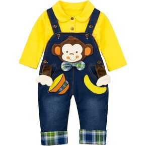 Baby & Toddler Boys Jean Overalls Pants Set,Blue,3-4 Years