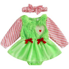 FIOMVA Baby Girl Clothes Infant Shamrock Bubble Smocked Romper Newborn Cute Long Sleeve Bodysuit Toddler Spring Outfit