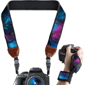 USA Gear Camera Neck Strap (Galaxy) + DualGRIP Hand Strap (Galaxy) - Bundle