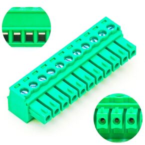 Tcenofoxy 3.5mm 2/3/4/5/6/7/8/9/10/11/12/13/14/15/16/18/20/24 Pin Phoenix Connector PCB Screw Terminal Block Connector (10Pcs 3.5M-2Pin)