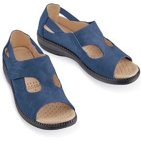 Collections Etc Adjustable Touch Closure Comfort Walking Sandals