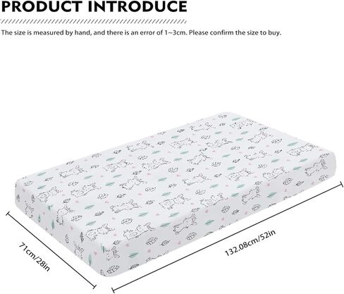 Rabbits Baby Crib Sheets for Boys Girls Bunny Fitted Crib Sheet for Standard Crib and Toddler Mattress Cute Animal Baby Mattress Sheets Toddler Bed Sheet 52x28x8 in in Saudi Arabia