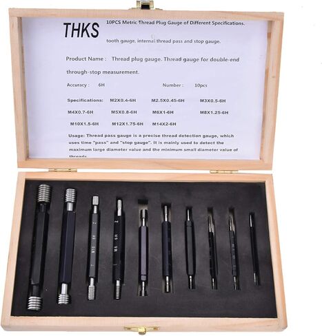 Thread Plug Gauge High Accuracy Double End Through Stop Measurement Hand Tool for Hardware Tool Thread Diameter Measurement 10Pcs (Imperial Thread) in Saudi Arabia