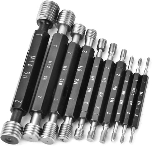 Thread Plug Gauge High Accuracy Double End Through Stop Measurement Hand Tool for Hardware Tool Thread Diameter Measurement 10Pcs (Imperial Thread) in Saudi Arabia