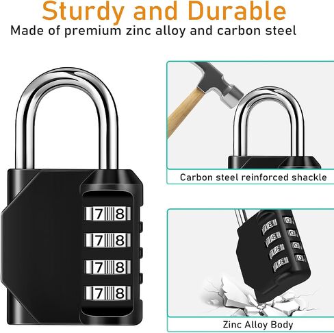 NAGE Pink Locker Lock, 4 Digit Gym Locker Lock Resettable, Outdoor Waterproof Combination Lock for Gym School Sports Locker, Fence, Gate, Toolbox, Case, Hasp Storage (1 Pack, Pink) in Saudi Arabia