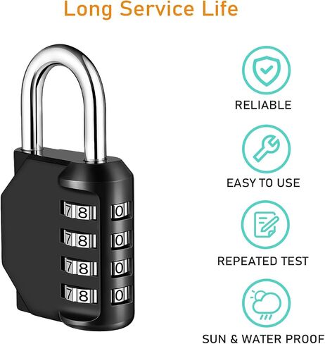 NAGE Pink Locker Lock, 4 Digit Gym Locker Lock Resettable, Outdoor Waterproof Combination Lock for Gym School Sports Locker, Fence, Gate, Toolbox, Case, Hasp Storage (1 Pack, Pink) in Saudi Arabia