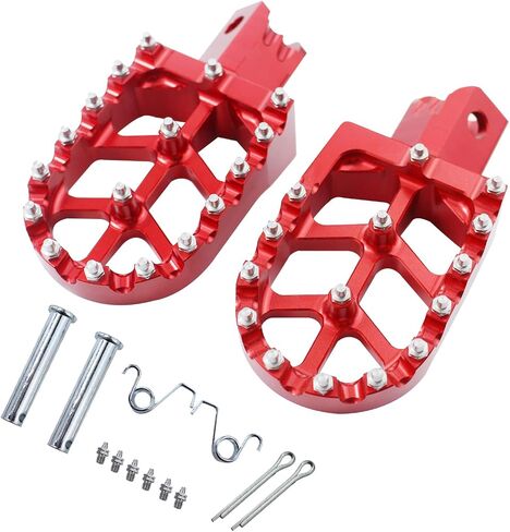 CNC Aluminum Foot Pegs Footpegs Pedals Rests Foot rests For CRF125F CRF 125F CRF 125 F 2014 2015 2016 2017 2018 2019 2020 2021 2022 (crf125f-set-red) in Saudi Arabia