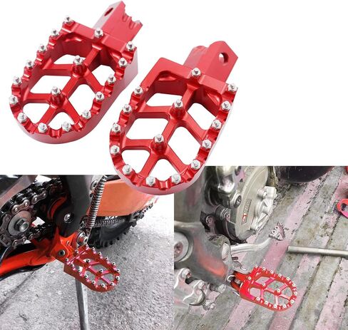 CNC Aluminum Foot Pegs Footpegs Pedals Rests Foot rests For CRF125F CRF 125F CRF 125 F 2014 2015 2016 2017 2018 2019 2020 2021 2022 (crf125f-set-red) in Saudi Arabia