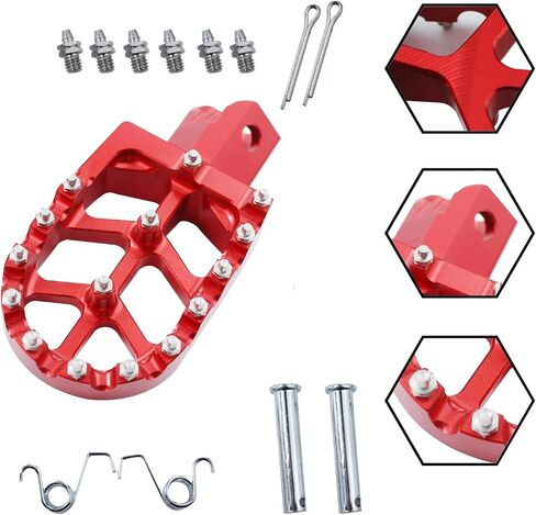 CNC Aluminum Foot Pegs Footpegs Pedals Rests Foot rests For CRF125F CRF 125F CRF 125 F 2014 2015 2016 2017 2018 2019 2020 2021 2022 (crf125f-set-red) in Saudi Arabia