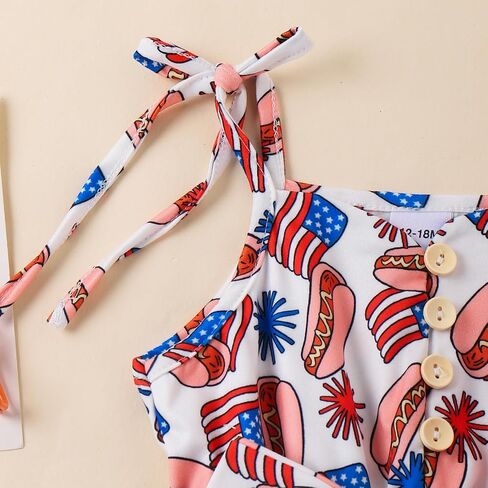 الرابع من يوليو طفل طفلة طفل ملابس 12 18 24 شهرًا 2T 3T 4T 5T بذلة رومبير. in Kuwait