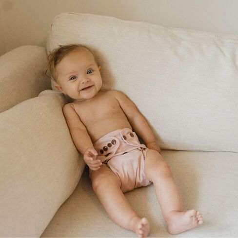 Nora's Nursery Cloth Diapers for Babies (Down to Earth) – 7 Adjustable Baby Reusable Diapers, 7 Inserts & 1 Wet Bag From Newborns to Toddlers – One-Size Pocket No-Leak, Washable Design to Reduce Waste in Saudi Arabia