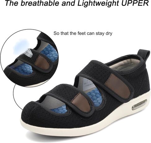 Diabetic Shoes for Women, Women's Wide Width Elderly Shoes, Adjustable Closure Lightweight Breathable, Swollen Feet Walking Edema Sneakers in Saudi Arabia