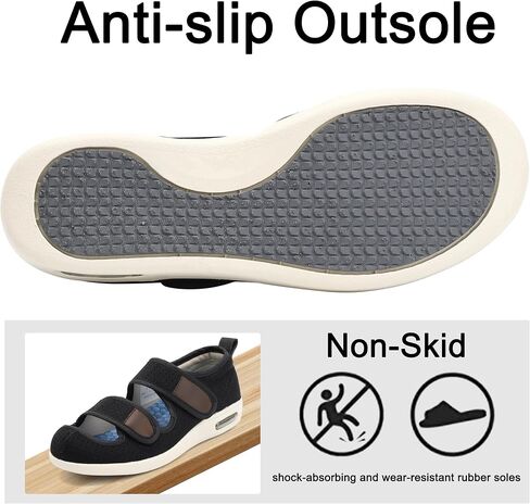 Diabetic Shoes for Women, Women's Wide Width Elderly Shoes, Adjustable Closure Lightweight Breathable, Swollen Feet Walking Edema Sneakers in Saudi Arabia
