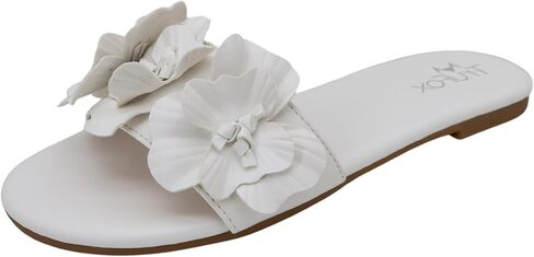 TruFox Women's Flower Flat Sandals Dressy Open Toe Sandals Comfortable Slip On Summer Slide Sandals in Saudi Arabia