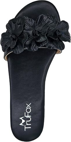 TruFox Women's Flower Flat Sandals Dressy Open Toe Sandals Comfortable Slip On Summer Slide Sandals in Saudi Arabia