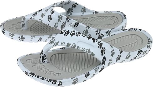 GreaterGood Walking Paws Flip Flops Colorful Lightweight Durable Cushioned Contoured Non Slip Textured Footbed Comfortable Beach Sandals for Women in Kuwait