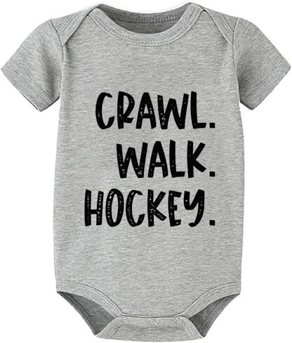 Crawl Walk Hockey Going Home Outfit Baby Boy Short Sleeve Baby Girl White Outfit White Baby Boy Rompers 12 Months in Saudi Arabia